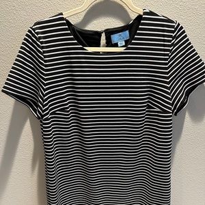 CeCe Black and White Stripe Dress